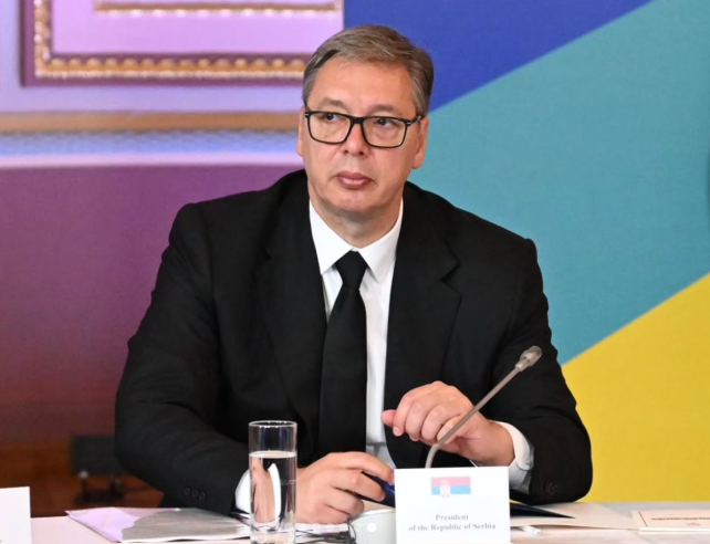 Presiden Serbia Aleksandar Vucic di KTT Ukraina-Eropa Tenggara ke-5 di Kiev, Rabu (15/7/2026). (BeritaNasional/IG Aleksandar Vucic)