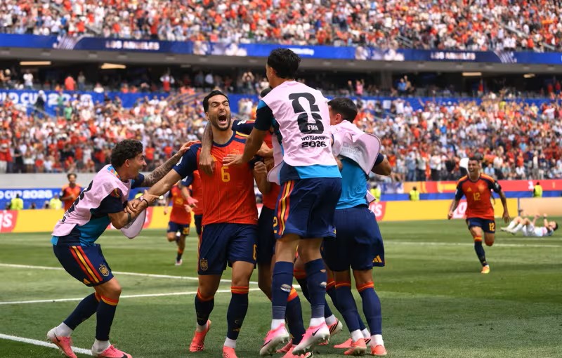 Laga Spanyol vs Belgia di perempat final Piala Dunia 2026. (Foto/FIFA)