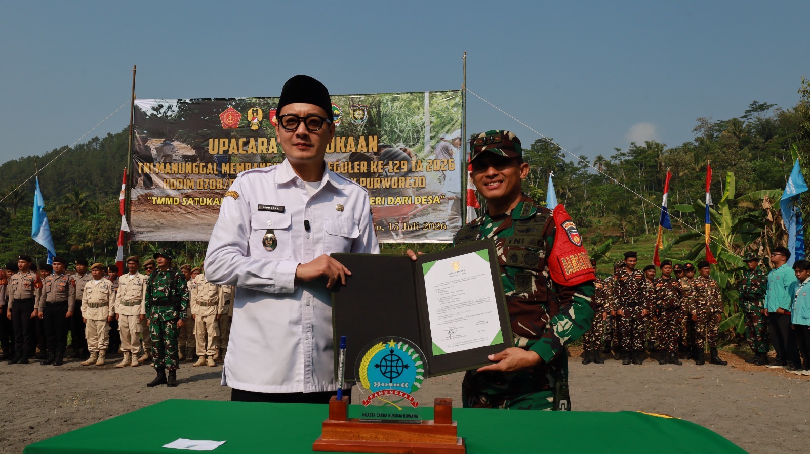 Wabup Purworejo Resmi Buka TMMD Reguler ke-129 di Desa Watuduwur. (Foto/istimewa)