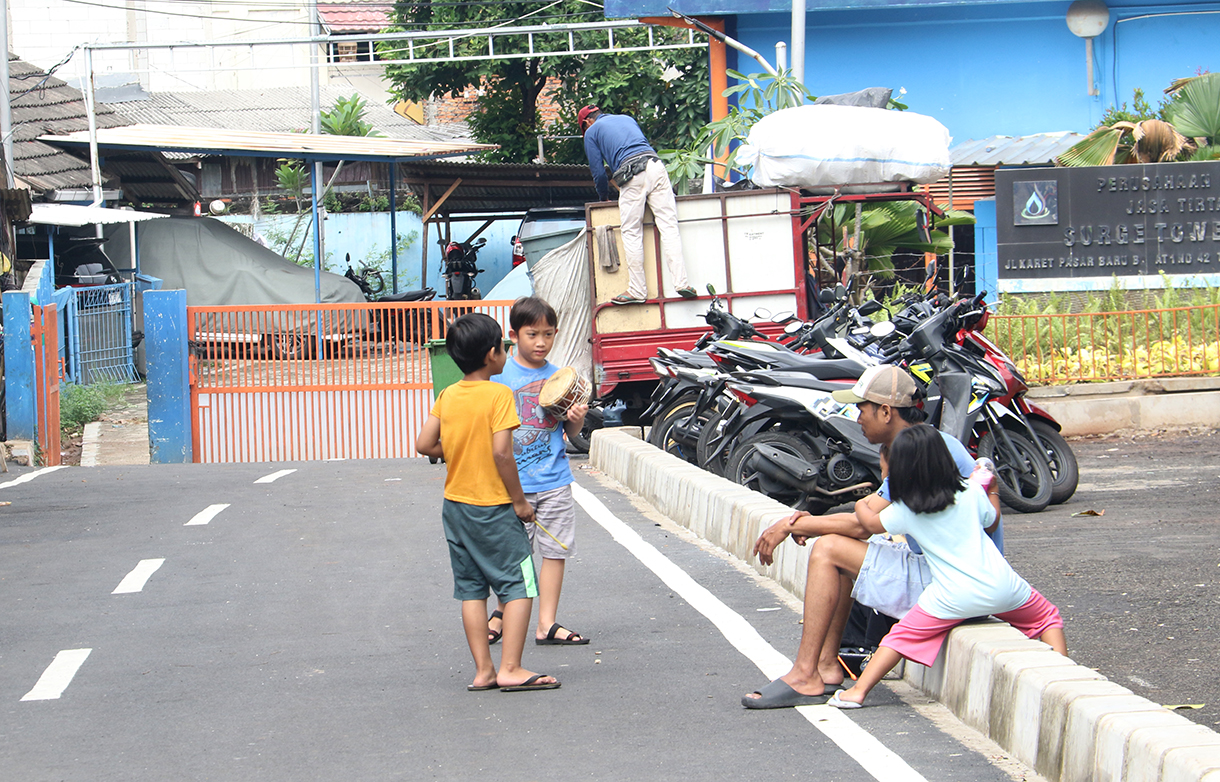 Suasana di Jalan Karet Pasar Baru Barat, Jakarta, Minggu (4/4/2026).Gubernur DKI Jakarta, Pramono Anung, meresmikan Jalan Karet Pasar Baru Barat, Karet Tengsin, Jakarta Pusat (Jakpus). (Beritanasional.com/Oke Atmaja)