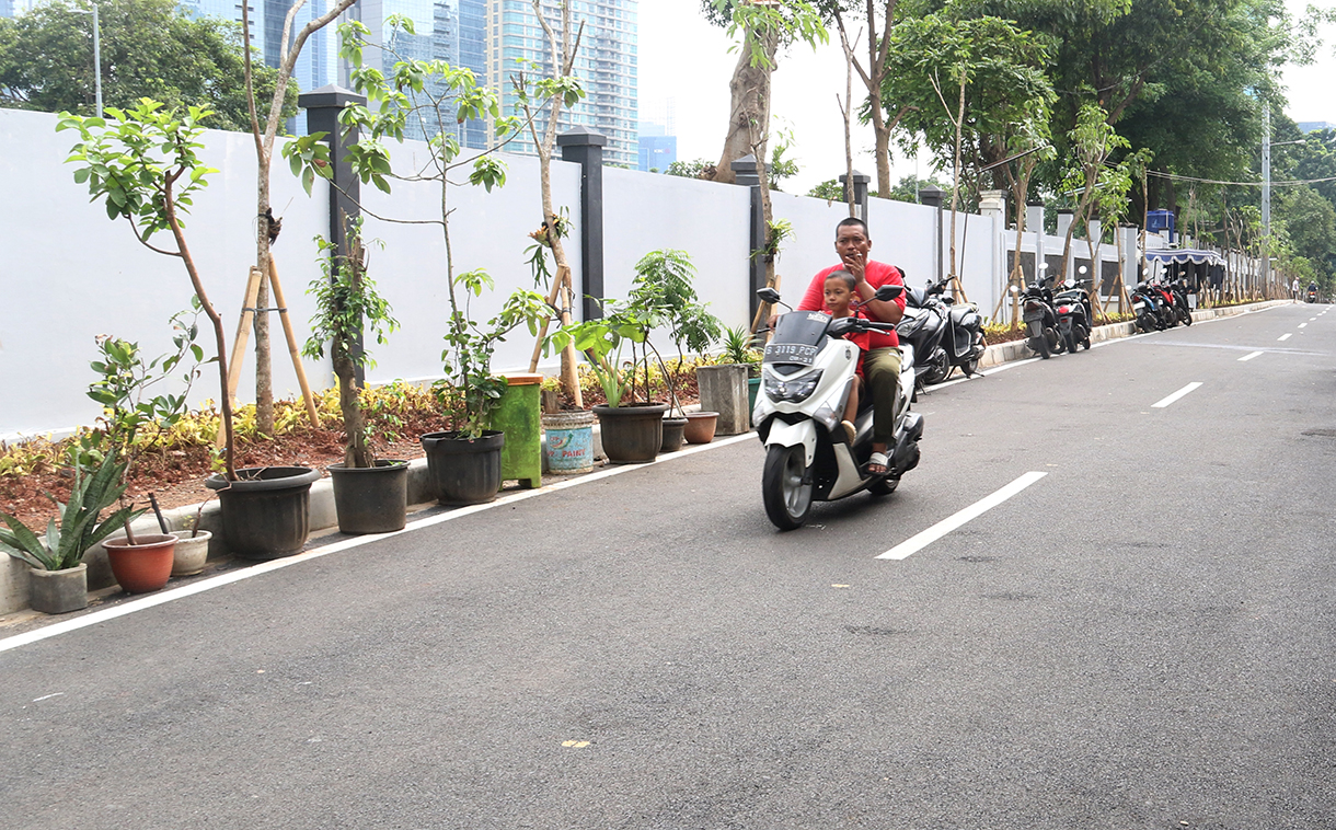 Suasana di Jalan Karet Pasar Baru Barat, Jakarta, Minggu (4/4/2026).Gubernur DKI Jakarta, Pramono Anung, meresmikan Jalan Karet Pasar Baru Barat, Karet Tengsin, Jakarta Pusat (Jakpus). (Beritanasional.com/Oke Atmaja)