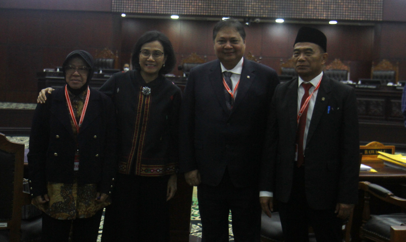 Sidang lanjutan sengketa hasil Pilpres 2024 di Gedung Mahkamah Konstitusi (MK), Jakarta, Jumat (5/4/2024).  (BeritaNasional/Oke Atmaja)