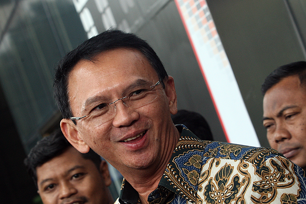 Eks Komisaris Utama PT Pertamina Basuki Tjahaja Purnama alias Ahok memenuhi panggilan KPK. (BeritaNasional/Elvis Sendouw)