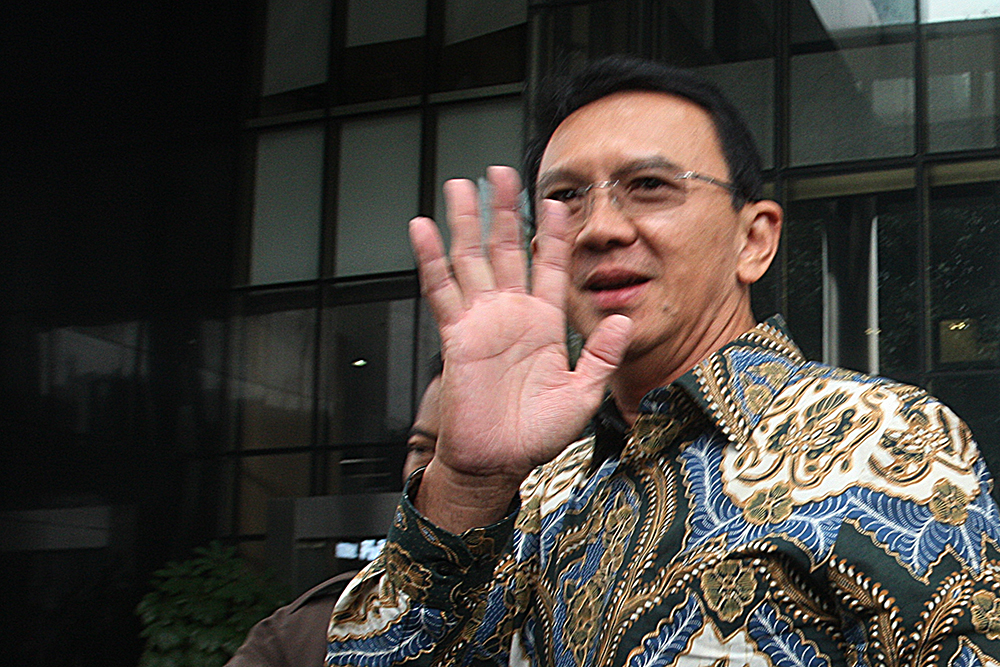 Eks Komisaris Utama PT Pertamina Basuki Tjahaja Purnama alias Ahok memenuhi panggilan KPK. (BeritaNasional/Elvis Sendouw)