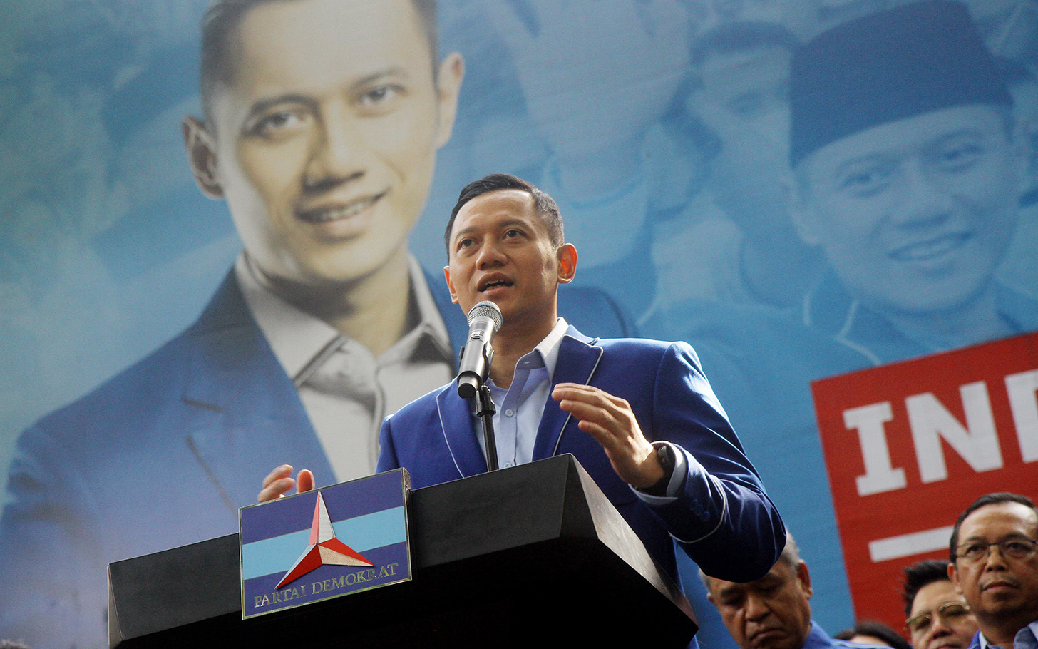 Ketua Umum Partai Demokrat, Agus Harimurti Yudhoyono (AHY) saat memberikan keterangan pers di Kantor DPP Demokrat,Jakarta, Rabu (24/4/2024). (BeritaNasional.com/Oke Atmaja)