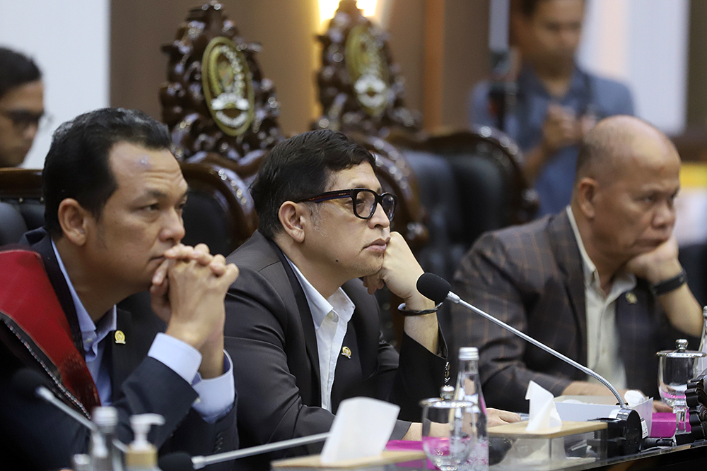 Rapat dengar pendapat masyarakat adat bersama Baleg. (BeritaNasional/Elvis Sendouw)