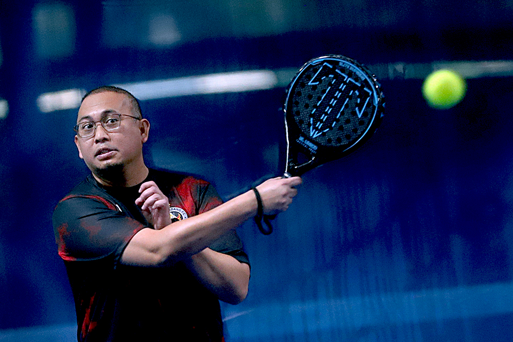 Wakil Ketua Komisi VI DPR RI dari Fraksi Gerindra, Andre Rosiade, membuka Rosiade Padel Tournament Series-2 di Alam Sutra,Tangerang. (BeritaNasional/Elvis Sendouw)