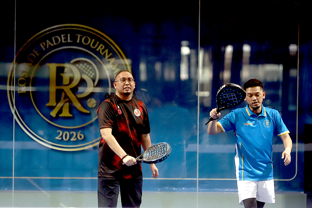 Wakil Ketua Komisi VI DPR RI dari Fraksi Gerindra, Andre Rosiade, membuka Rosiade Padel Tournament Series-2 di Alam Sutra,Tangerang. (BeritaNasional/Elvis Sendouw)