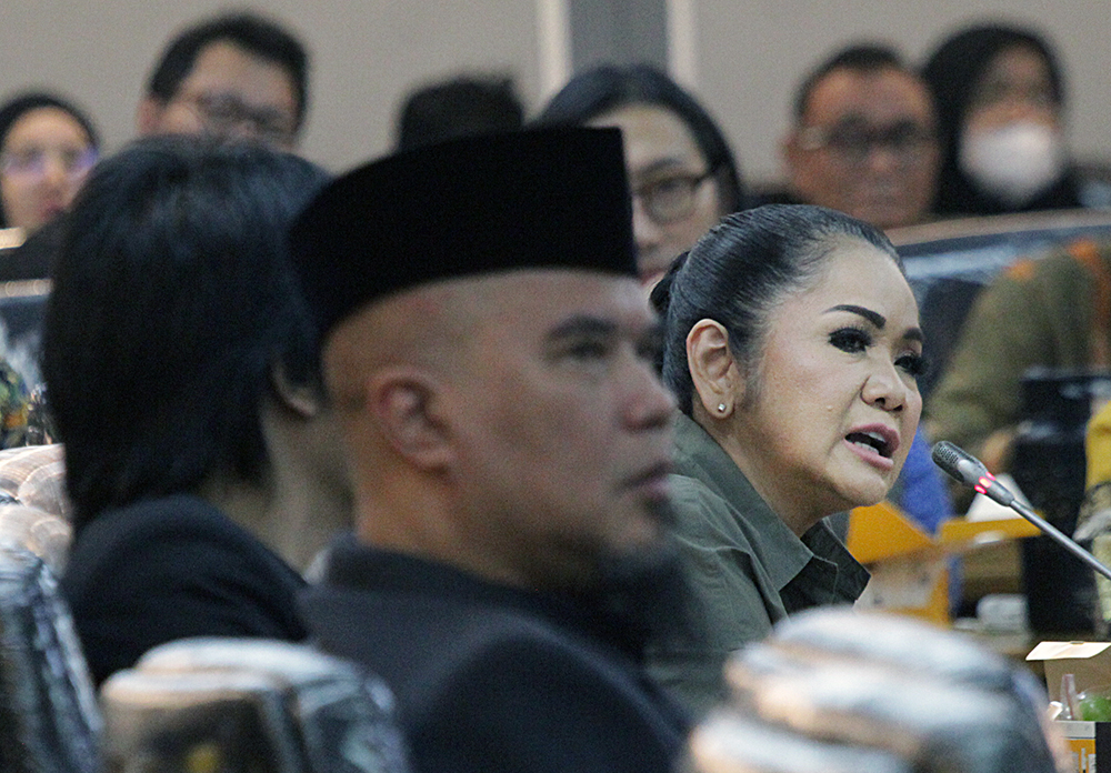 Rapat membahas manajemen Royalti dan permasalahan dalam perlindungan karya cipta dan hak cipta. (BeritaNasional/Elvis Sendouw)