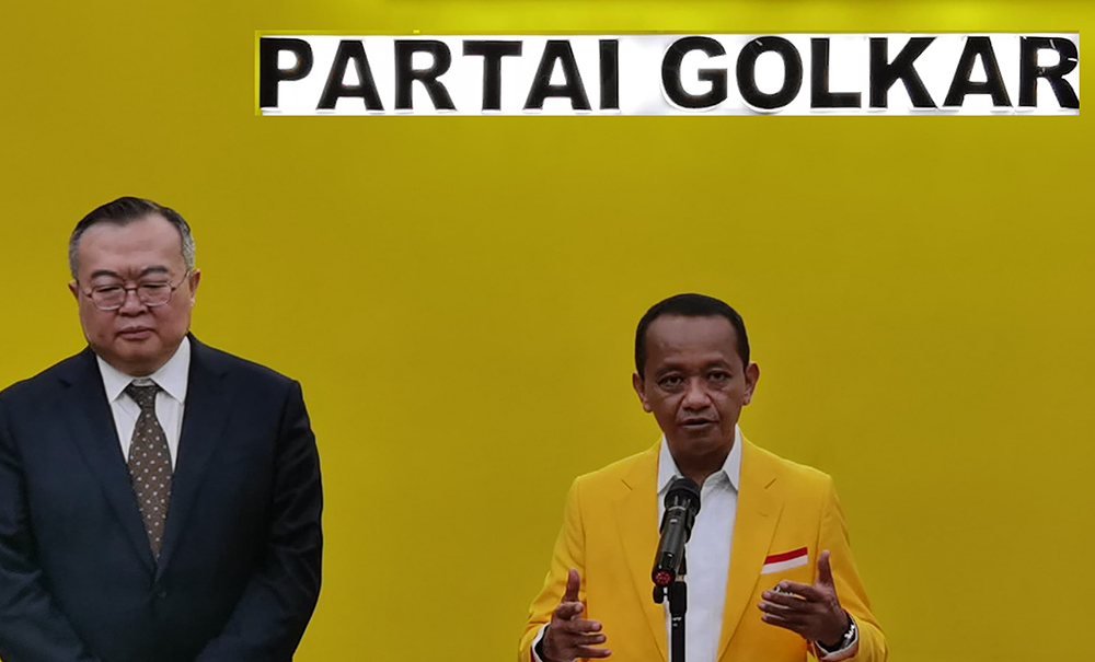 Ketum DPP Partai Golkar Bahlil Lahadalia menerima kunjungan delegasi pemerintahan China. (BeritaNasional/Elvis Sendouw)