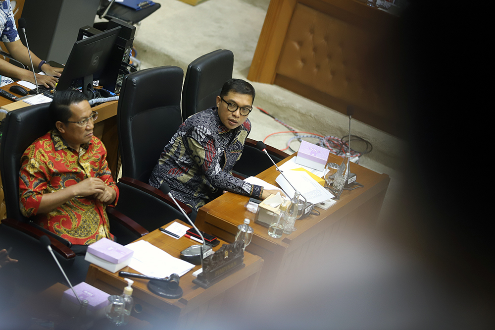 Rapat Panja Baleg membahas Penyusunan RUU tentang Perubahan atas UU No.39 Tahun 2008 tentang Kementerian Negara. (BeritaNasional/Elvis Sendouw)