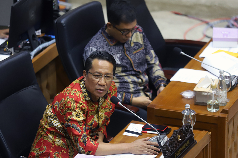 Rapat Panja Baleg membahas Penyusunan RUU tentang Perubahan atas UU No.39 Tahun 2008 tentang Kementerian Negara. (BeritaNasional/Elvis Sendouw)