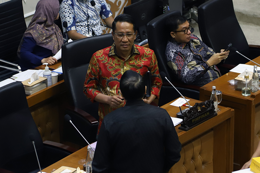 Rapat Panja Baleg membahas Penyusunan RUU tentang Perubahan atas UU No.39 Tahun 2008 tentang Kementerian Negara. (BeritaNasional/Elvis Sendouw)