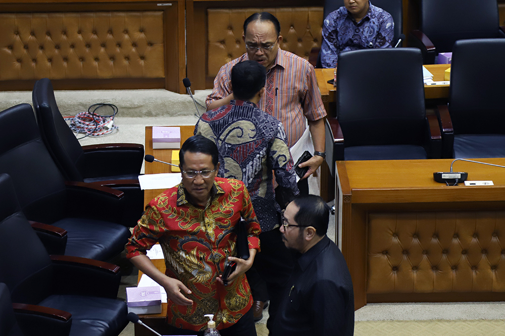 Rapat Panja Baleg membahas Penyusunan RUU tentang Perubahan atas UU No.39 Tahun 2008 tentang Kementerian Negara. (BeritaNasional/Elvis Sendouw)