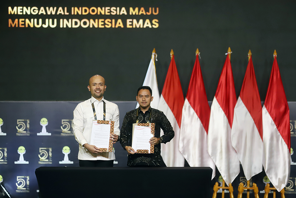 HUT HIPMI ke 52 "Mengawal Indonesia Maju, Menuju Indonesia Emas". (BeritaNasional/Elvis Sendouw)