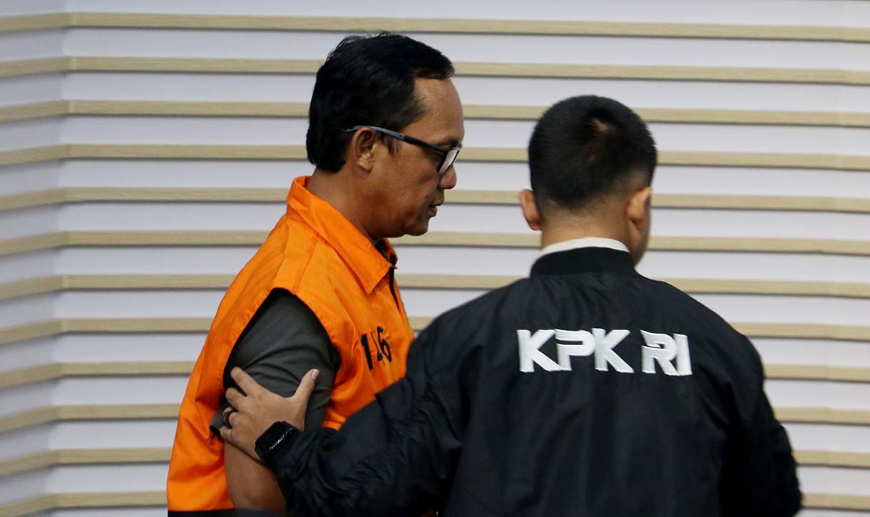 Tersangka kasus dugaan suap dan gratifikasi Bupati Lampung Tengah periode 2025-2030 Ardito Wijaya. (Beritanasional.com/Oke Atmaja)