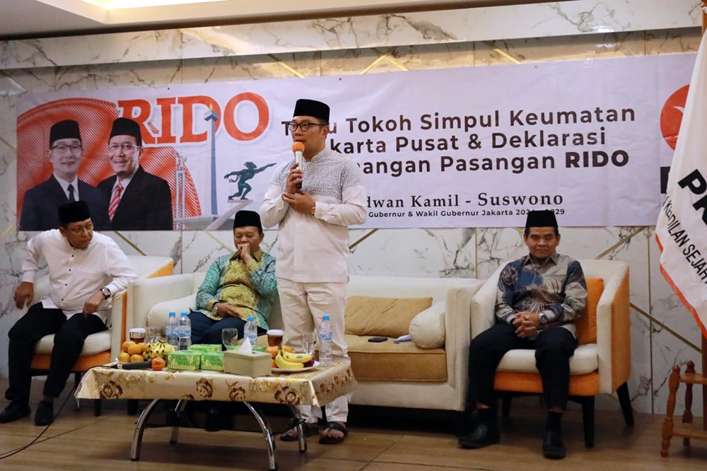 Bakal calon Gubernur Jakarta Ridwan Kamil hadiri Silaturahmi Forum Keumatan yang digelar di DPTW Partai Keadilan Sosial (PKS). (BeritaNasional/dok Tim RK/Elvis Sendouw)