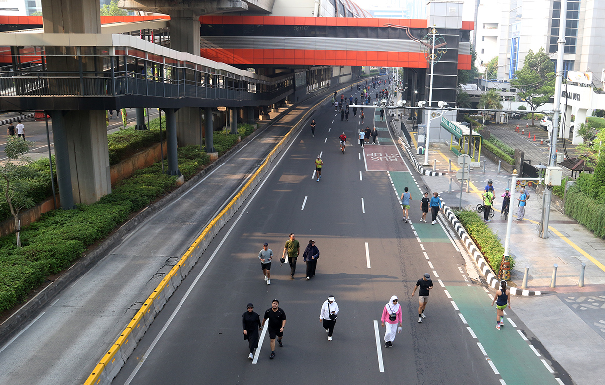 CFD di kawasan Jalan H.R. Rasuna Said, Jakarta Selatan, Minggu (10/5/2026).  (Beritanasional.com/Oke Atmaja)
