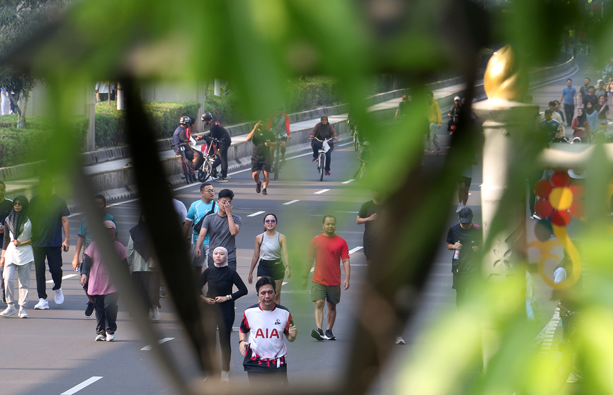 Suasana berbeda tampak di kawasan Jalan H.R. Rasuna Said, Jakarta Selatan, Minggu (10/5/2026).  (Beritanasional.com/Oke Atmaja)