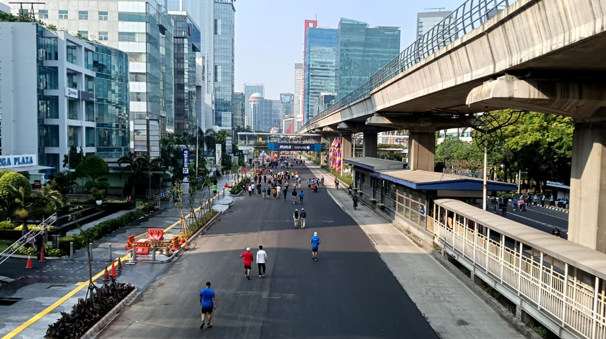 Car free day di kawasan Jalan H.R. Rasuna Said,   (Beritanasional.com/Oke Atmaja)