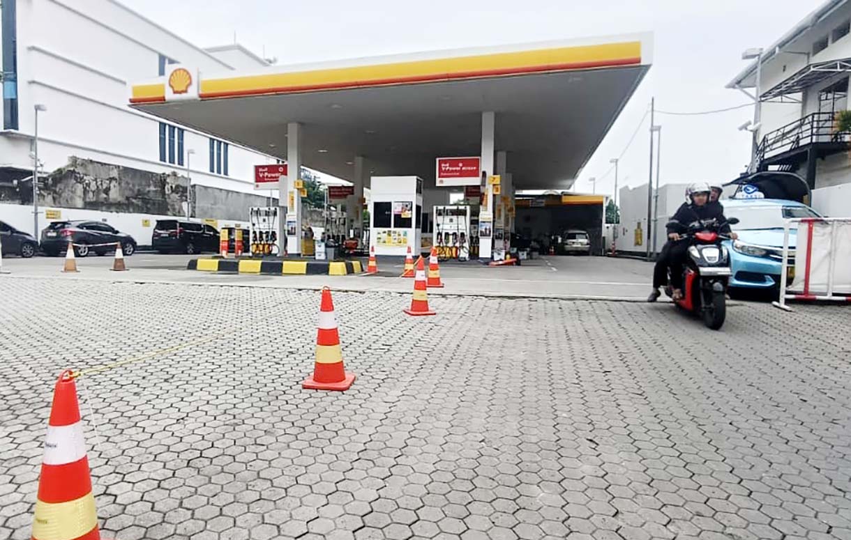 Suasana di SPBU Shell,Cikini,Jakarta, Sabtu(20/9/2025).  (Beritanasional.com/Oke Atmaja)