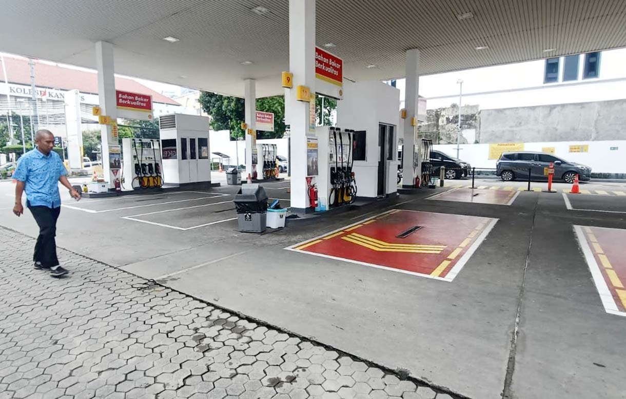 Suasana di SPBU Shell,Cikini,Jakarta, Sabtu(20/9/2025).  (Beritanasional.com/Oke Atmaja)