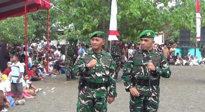 Danrindam V/Brawijaya Brigjen TNI Mukhamad Albar melaksanakan upacara pembaretan dan penyematan Brevet Yudha Wastu Pramuka bagi prajurit infanteri. (BeritaNasional/Elvis/HO Dispenad)
