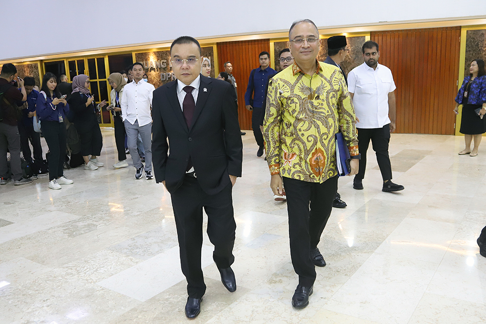 Wakil Ketua DPR RI Sufmi Dasco Ahmad menerima kunjungan Duta Besar India. (BeritaNasional/Elvis Sendouw)