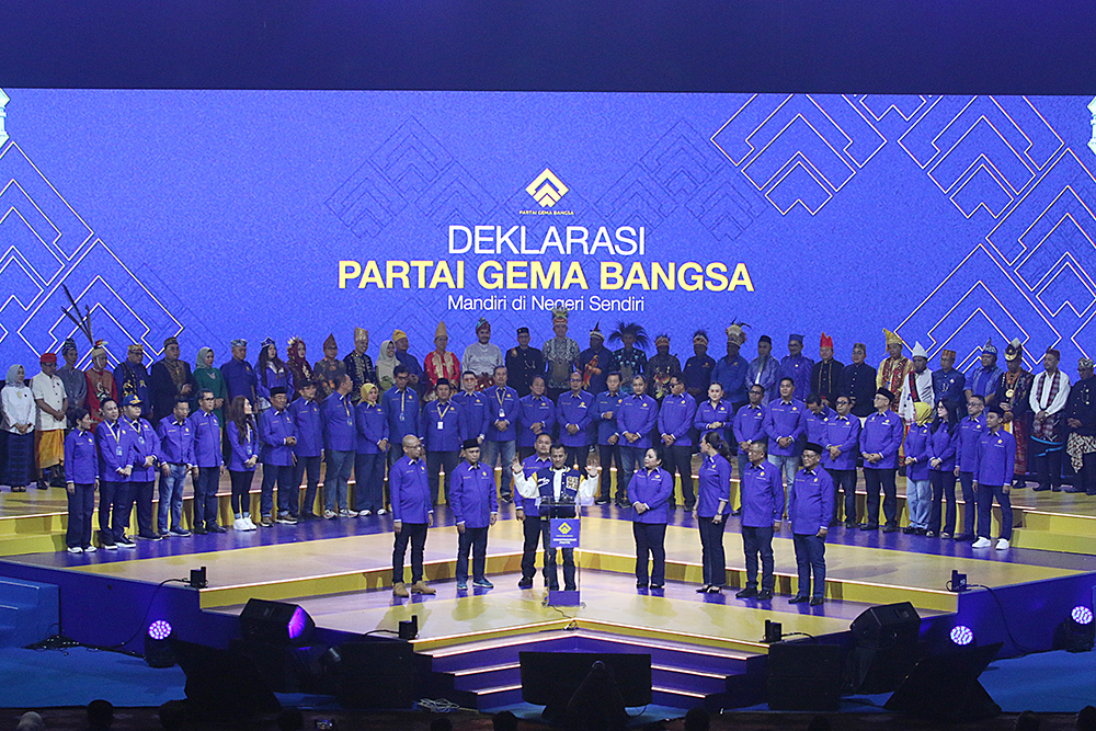 Deklarasi Partai Gema Bangsa secara resmi menyatakan diri sebagai kekuatan politik baru di Indonesia. (BeritaNasional/Elvis Sendouw)