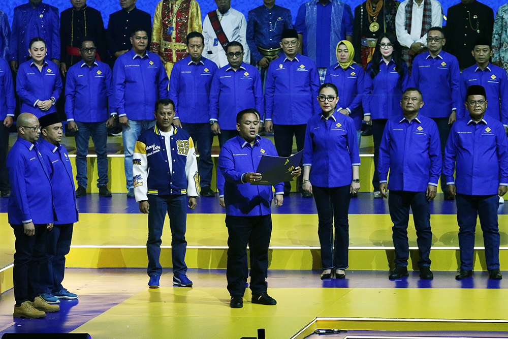 Deklarasi Partai Gema Bangsa secara resmi menyatakan diri sebagai kekuatan politik baru di Indonesia. (BeritaNasional/Elvis Sendouw)