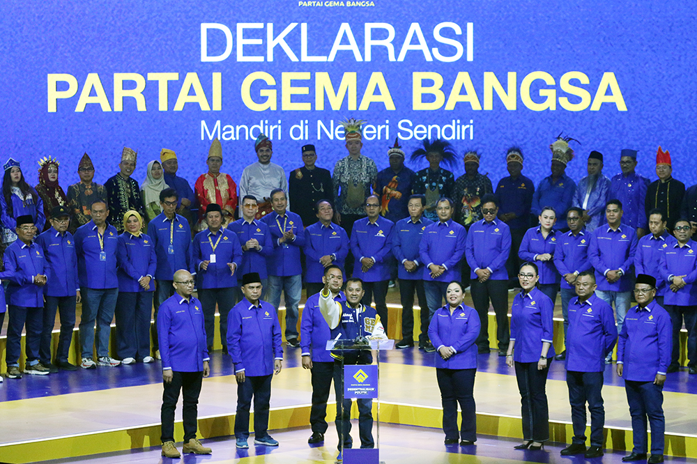 Deklarasi Partai Gema Bangsa secara resmi menyatakan diri sebagai kekuatan politik baru di Indonesia. (BeritaNasional/Elvis Sendouw)
