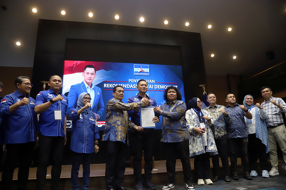 Ketum Demokrat AHY Serahkan 62 surat rekomendasi. (BeritaNasional/Elvis Sendouw)