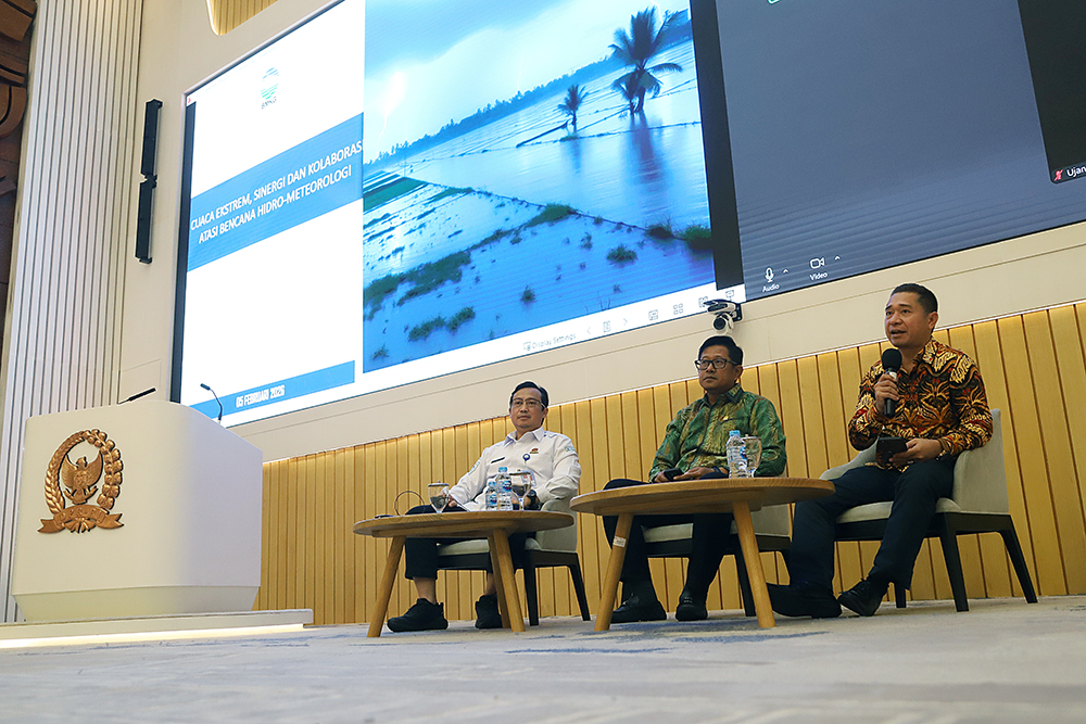 KWP gelar diskusi Dialektika Demokrasi bertema “Cuaca Ekstrem, Sinergi dan Kolaborasi Bersama Atasi Bencana”. (BeritaNasional/Elvis Sendouw)