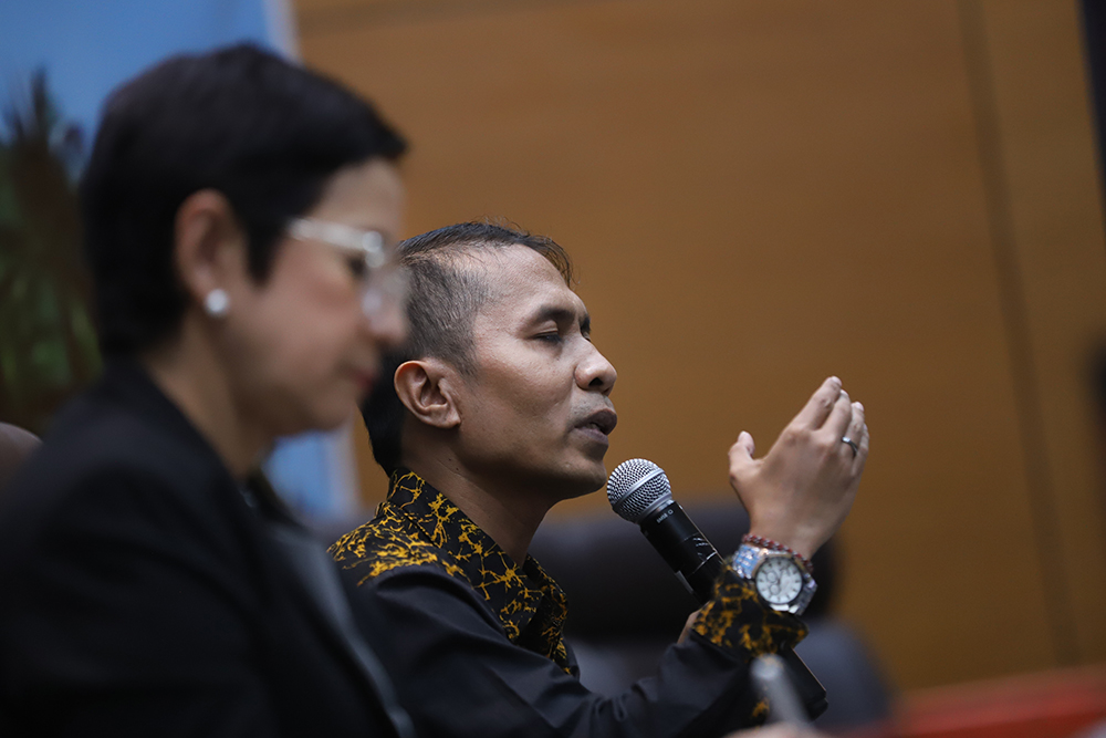 Diskusi Dialektika mengangkat tema  "Hadirnya Prabowo di PBB, Menguatkan Kembali Peran Indonesia Dalam Diplomasi Global". (BeritaNasional/Elvis Sendouw)