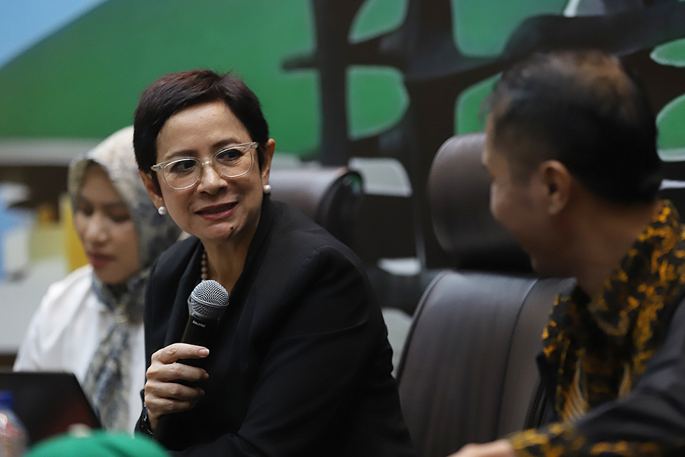 Diskusi Dialektika mengangkat tema  "Hadirnya Prabowo di PBB, Menguatkan Kembali Peran Indonesia Dalam Diplomasi Global". (BeritaNasional/Elvis Sendouw)