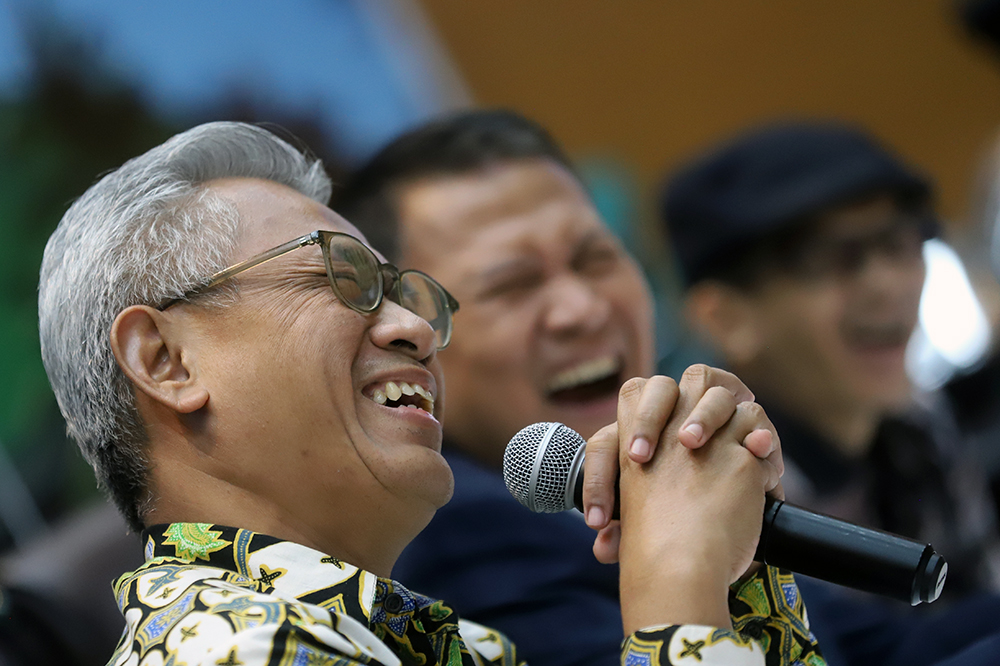 Dialektika Demokrasi yang bertajuk "HUT DPR RI ke-79: Legacy dan Harapan Wakil Rakyat". (BeritaNasional/Elvis Sendouw)