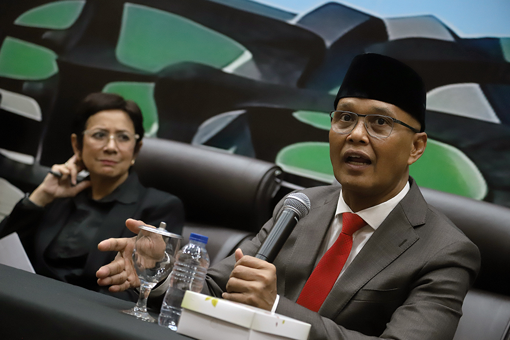 Diskusi KWP Bersama DPR Bahas Perang Israel dan Iran Dialektika Demokrasi Dengan tema : "Langkah Konkret Antisipasi Dampak Meluasnya Perang Israel-Iran". (BeritaNasional/Elvis Sendouw)