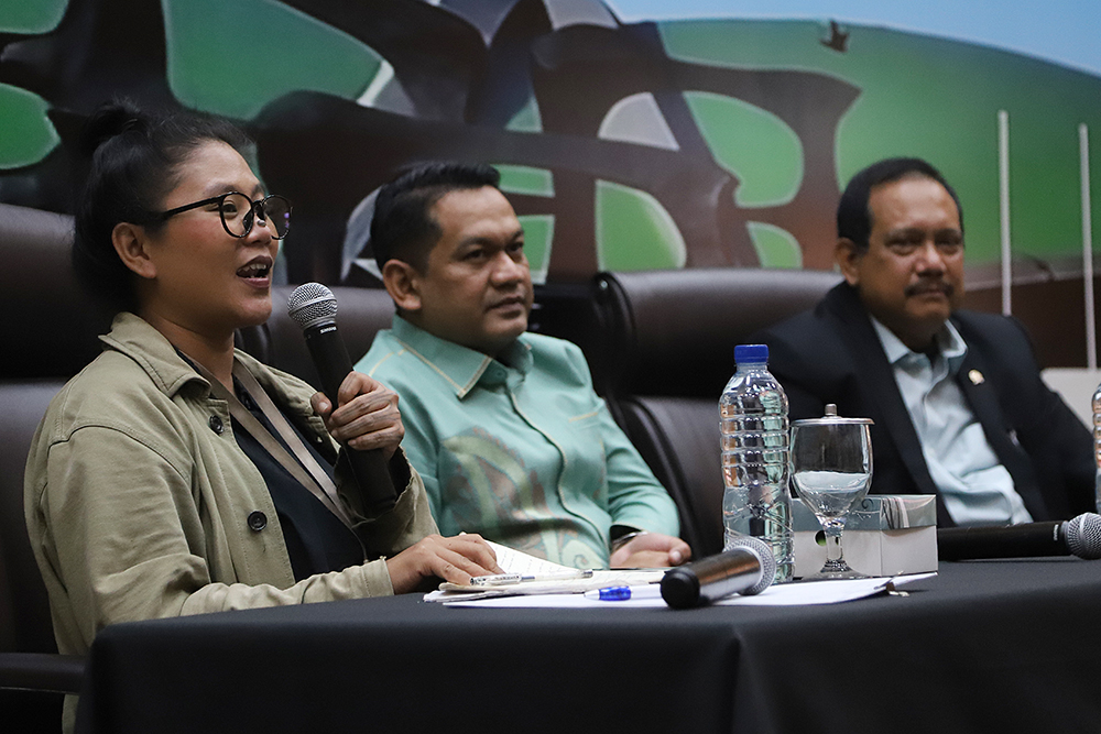 Diskusi KWP Bersama DPR Bahas RUU KUHAP KWP dengan DPR gelar diskusi Forum Legislasi dengan tema: "Komitmen DPR Menguatkan Hukum Pidana melalui Pembahasan RUU KUHAP". (BeritaNasional/Elvis Sendouw)