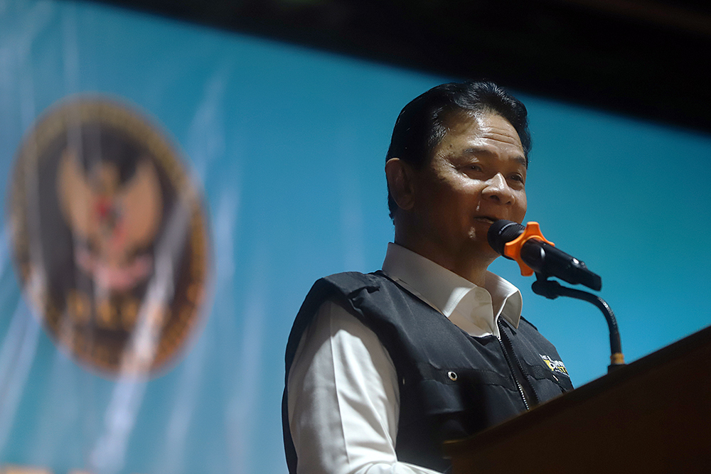 diskusi dengan tema "Rapat Fasilitasi Pemberitaan DKPP Melalui Kemitraan Strategis Humas dan Media Massa", di Safari Resort, Bogor, Jawa Barat. (BeritaNasional/Elvis Sendouw)