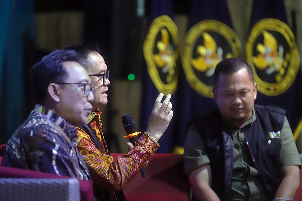diskusi dengan tema "Rapat Fasilitasi Pemberitaan DKPP Melalui Kemitraan Strategis Humas dan Media Massa", di Safari Resort, Bogor, Jawa Barat. (BeritaNasional/Elvis Sendouw)