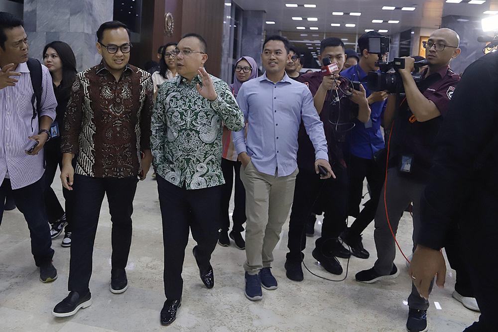 DPR Berikan Pertimbangan dan Persetujuan Abolisi dan Amnesti untuk Hasto Kristiyanto dan Tom Lembong Konferensi pers abolisi Tom Lembong dan amnesti Hasto. (BeritaNasional/Elvis Sendouw)