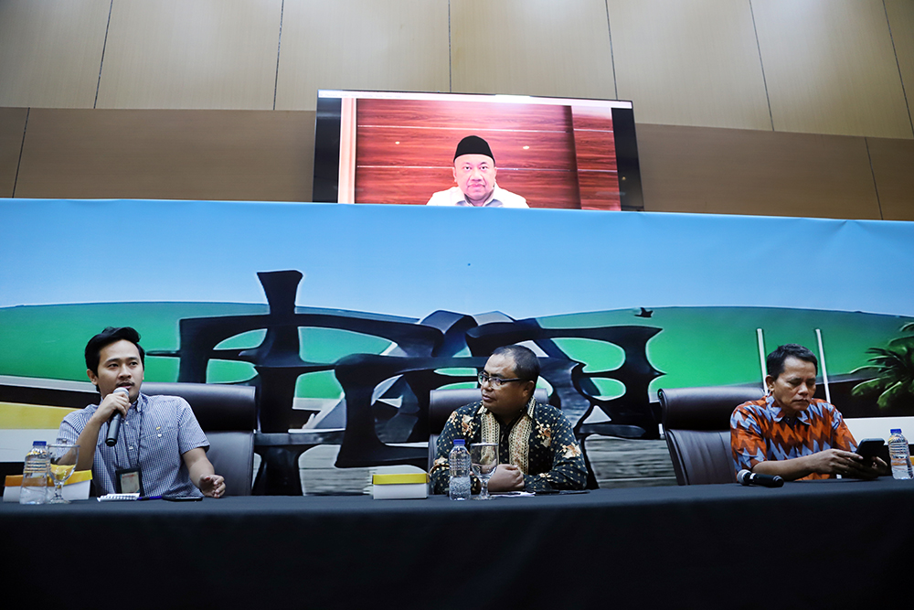 Diskusi Dialektika Demokrasi dengan tema: ”HUT RI Menjadi Momen Semangat Persatuan Membangun Indonesia Emas 2045. (BeritaNasional/Elvis Sendouw)