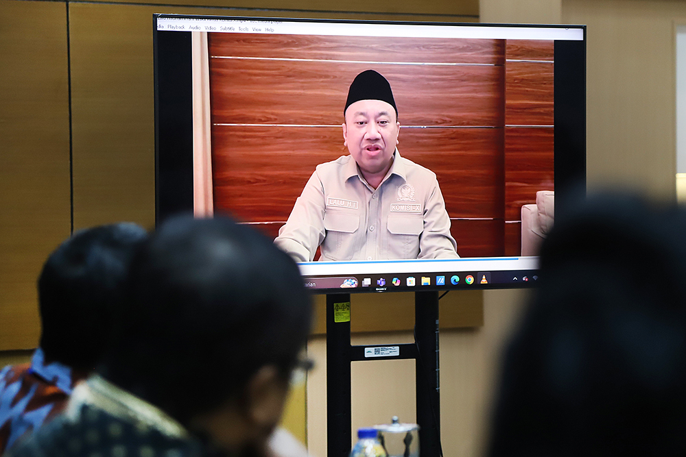 Diskusi Dialektika Demokrasi dengan tema: ”HUT RI Menjadi Momen Semangat Persatuan Membangun Indonesia Emas 2045. (BeritaNasional/Elvis Sendouw)