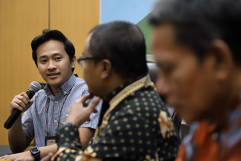 Diskusi Dialektika Demokrasi dengan tema: ”HUT RI Menjadi Momen Semangat Persatuan Membangun Indonesia Emas 2045. (BeritaNasional/Elvis Sendouw)