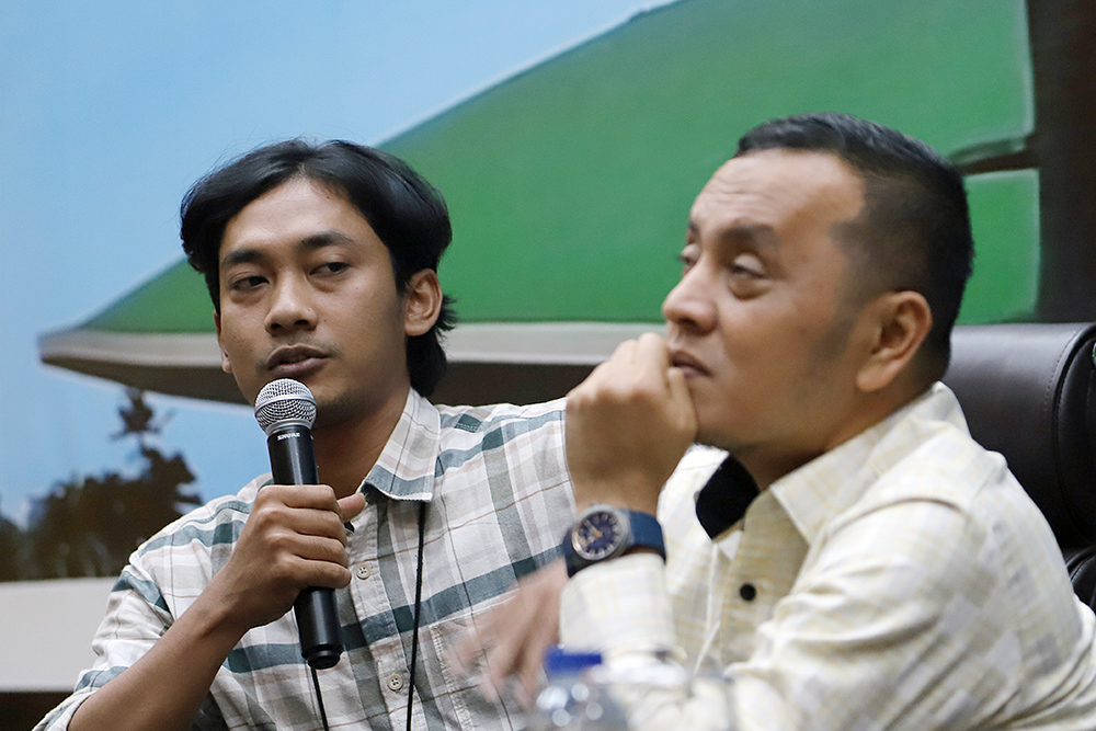DPR Bersama KWP Gelar Diskusi Bahas Revisi UU Hak Cipta DPR RI menggelar diskusi Forum Legislasi Dengan tema "Akhiri Polemik Royalti, Revisi UU Hak Cipta Menjadi Solusi". (BeritaNasional/Elvis Sendouw)
