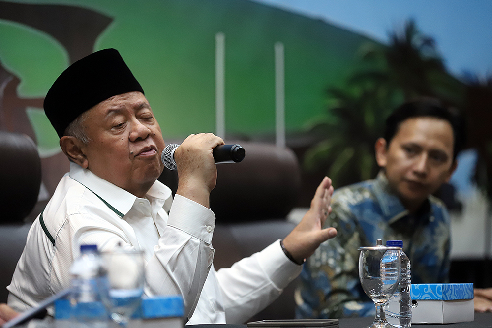 DPR Bersama KWP Gelar Diskusi Bahas Tradisi dan Modernitas Pesantren Dialektika Demokrasi dengan tema “Antara Tradisi dan Modernitas: Mampukah Pesantren Bertahan di Tengah Gempuran Globalisasi?”. (BeritaNasional/Elvis Sendouw)
