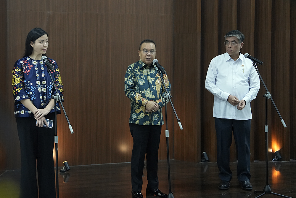 DPR memfasilitasi pertemuan perwakilan TikTok di Indonesia yang mengakuisisi Tokopedia dengan Kementerian Ketenagakerjaan. (BeritaNasional/Elvis/HO Yoga)