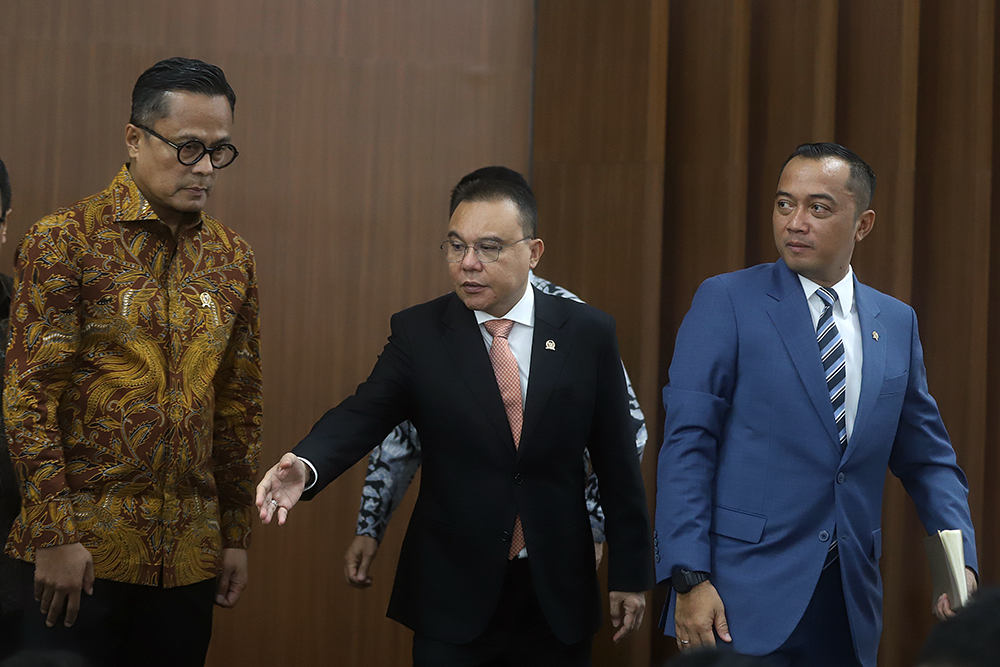 Wakil Ketua DPR RI Sufmi Dasco Ahmad (tengah). (BeritaNasional/Elvis Sendouw)