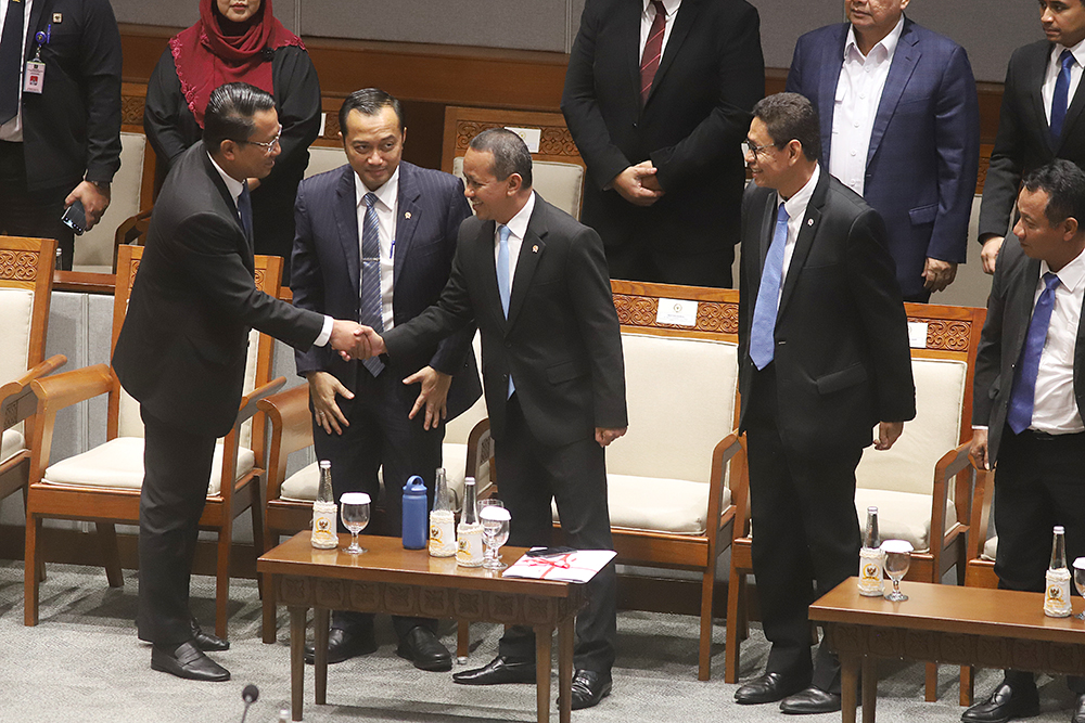 Pengesahan revisi UU Minerba digelar dalam Rapat Paripurna ke-13 Masa Persidangan II Tahun Sidang 2024-2025 . (BeritaNasional/Elvis Sendouw)