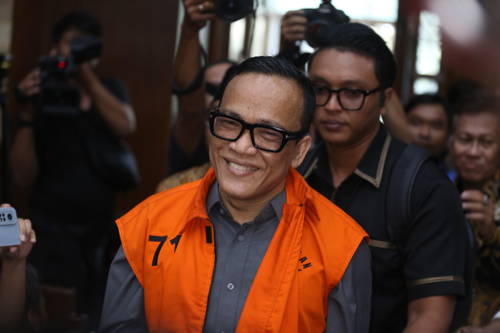 Terdakwa kasus dugaan pemerasan dalam pengurusan sertifikat K3 di Kementerian Ketenagakerjaan Immanuel Ebenezer mengikuti sidang pembacaan putusan di Pengadilan Tipikor, Jakarta, Kamis (4/6/2026). (Beritanasonal.com/Oke Atmaja)
